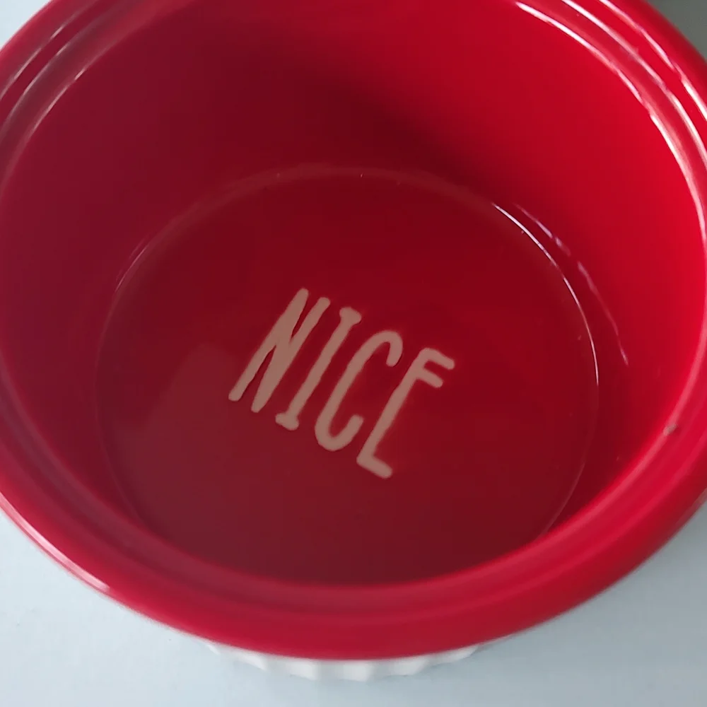 Ramekin Set 4 Pieces Red And White Ceramic Safe Microwave   Dishwasher By France
